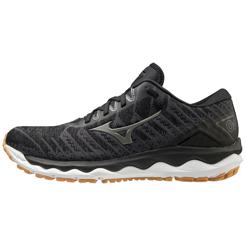 Zapatillas Running Mizuno Wave Sky 4 Waveknit Hombre Negras/Gris Oscuro Outlet WBFD-37896